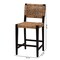 Baxton Studio Alise Modern Bohemian Dark Brown Mahogany Wood and Banana Fiber Counter Stool 228-13127-ZORO - alternate 8